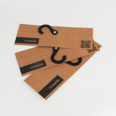 Ramah Lingkungan Custom Printed Natural Brown 400gsm Kraft Paper Hanger Sample Card untuk Fabric